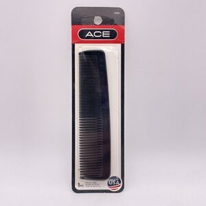 2015 Ace 5" Pocket Comb Made In USA NEW Black Plastic